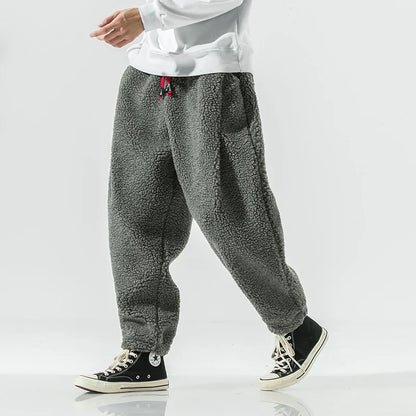 Pantaloni da Tuta da Uomo con Vestibilità Comoda, Coulisse in Vita e Fodera in Pile Spesso
