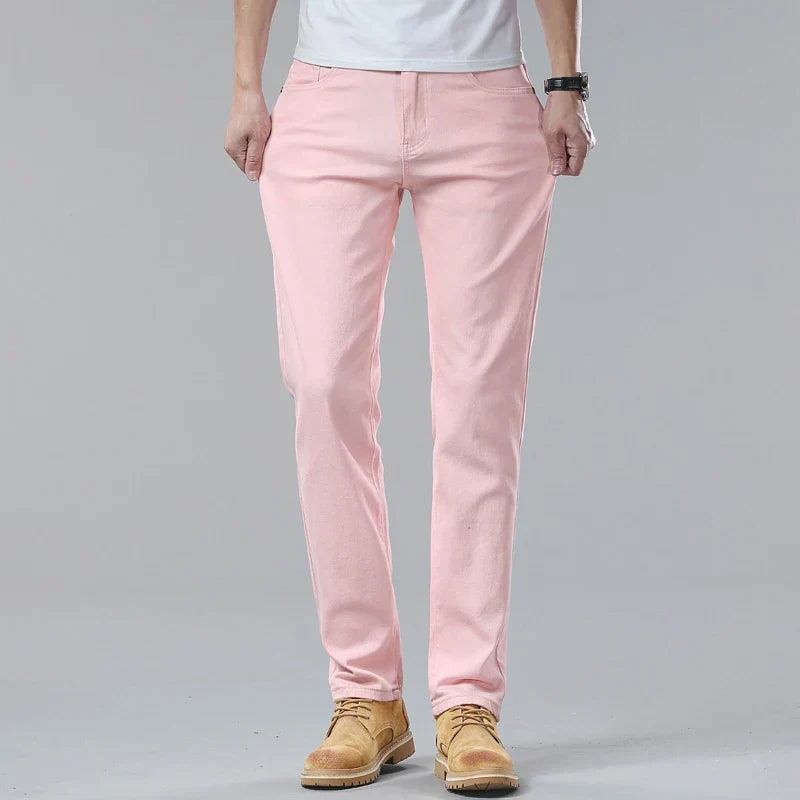 Jeans Uomo Cotone Colorato Straight-Leg Fit
