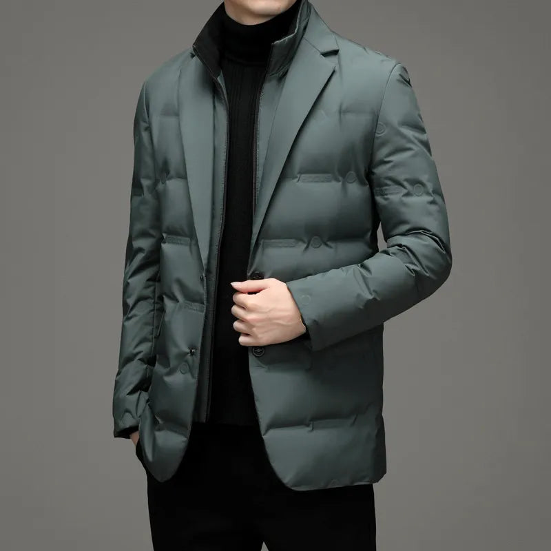 Giacca Antivento da Uomo con Zip e Design a Contrasto