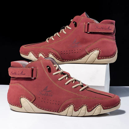 Scarpe da Uomo High Top con Suola Ondulata e Dettagli Cuciti