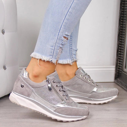 Scarpe da Passeggio da Donna con Design Ergonomico e Chiusura Laterale con Zip