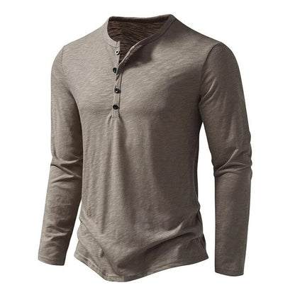 Maglia Henley da Uomo Slim Fit a Manica Lunga