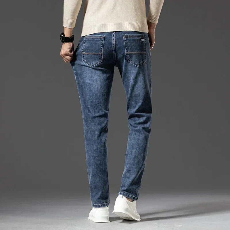 Jeans Slim Straight da Uomo Leggermente Elasticizzati