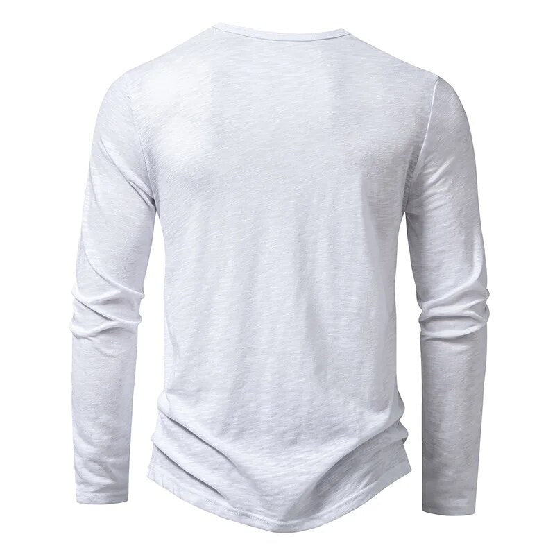Maglia Henley da Uomo Slim Fit a Manica Lunga