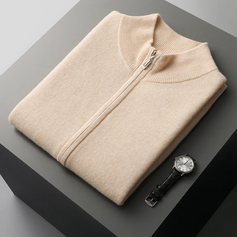 Gilet da Uomo in Cashmere con Zip Integrale e Tasche Laterali