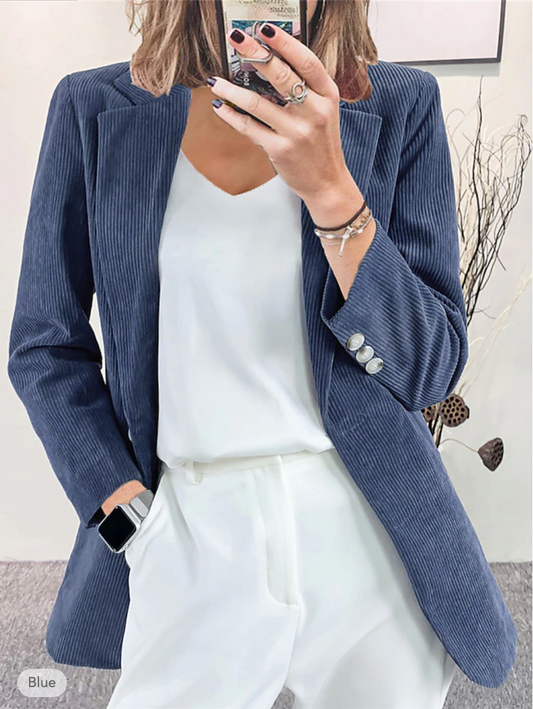 Blazer da donna in velluto a coste con vestibilità sartoriale | Ideale per autunno e primavera