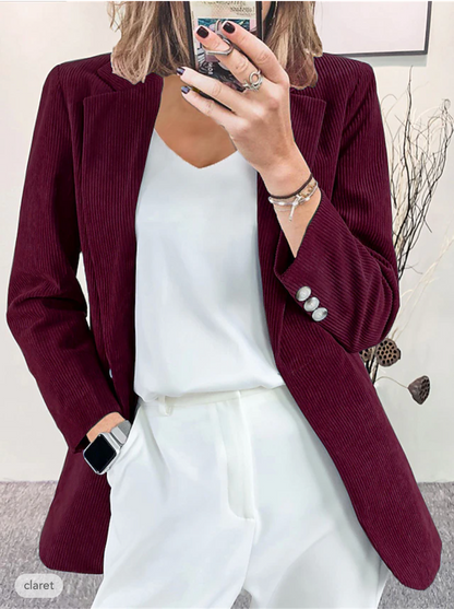 Blazer da donna in velluto a coste con vestibilità sartoriale | Ideale per autunno e primavera