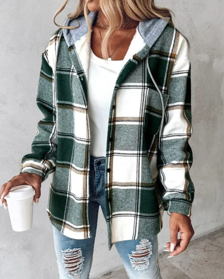 Felpa con Cappuccio Zip Frontale e Dettagli a Coste