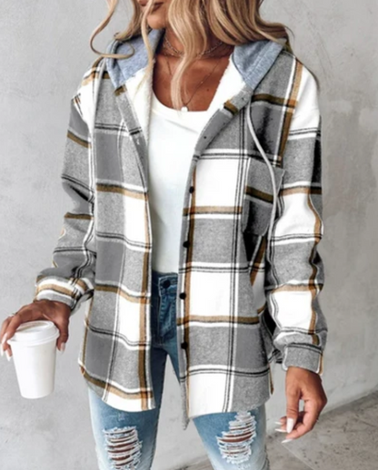 Felpa con Cappuccio Zip Frontale e Dettagli a Coste