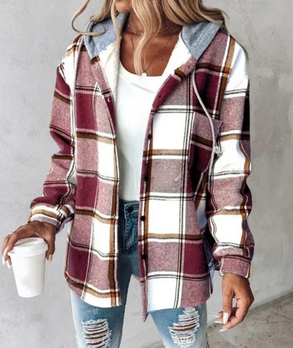 Felpa con Cappuccio Zip Frontale e Dettagli a Coste