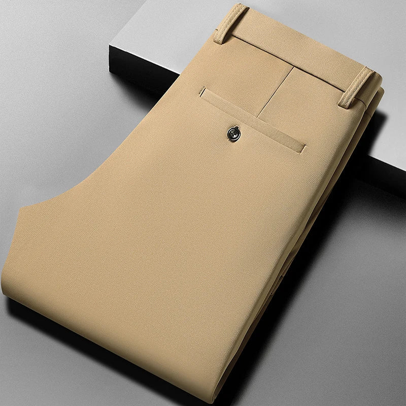 Pantaloni Stretch da Uomo con Vita Elasticizzata e Vestibilità Sartoriale