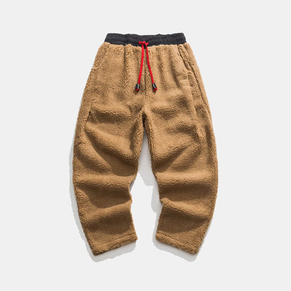 Pantaloni da Tuta da Uomo con Vestibilità Comoda, Coulisse in Vita e Fodera in Pile Spesso