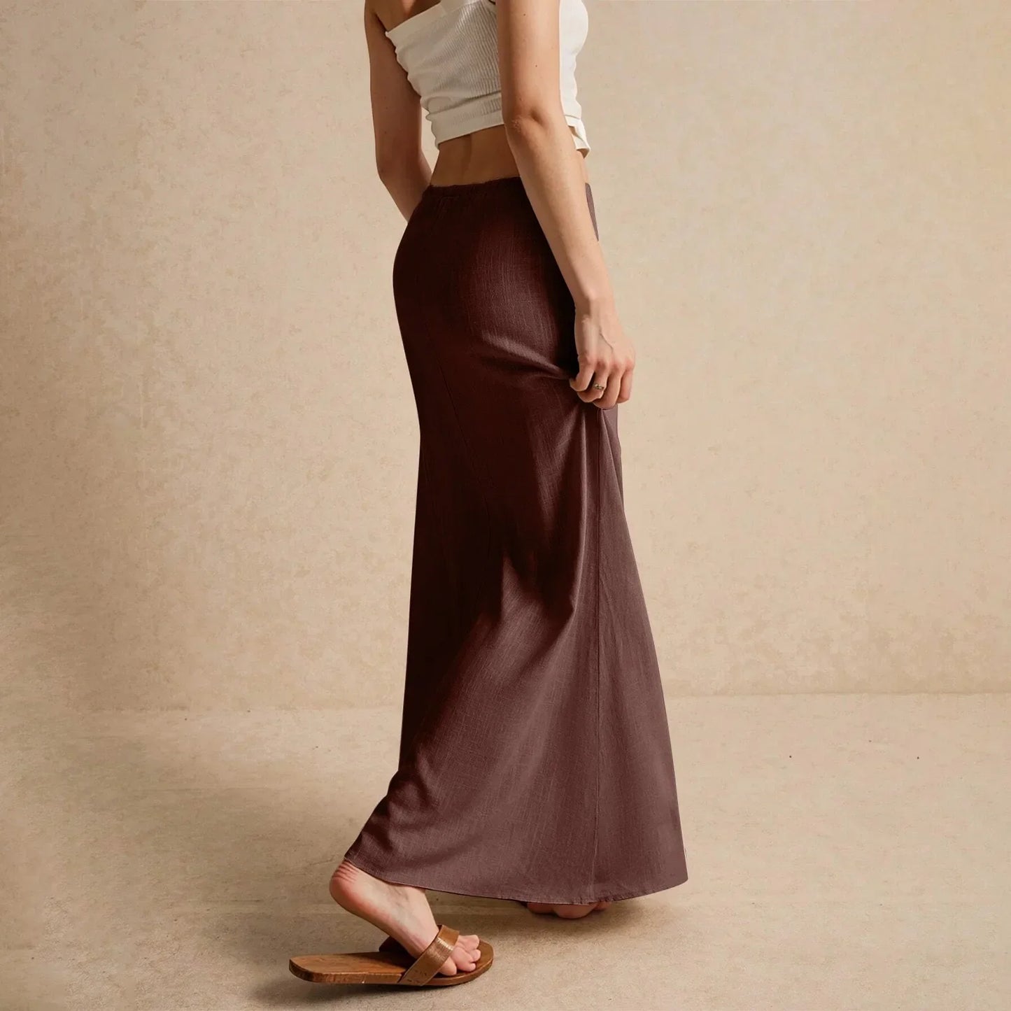 Gonna Maxi da Donna con Vita a Coulisse e Silhouette Fluttuante