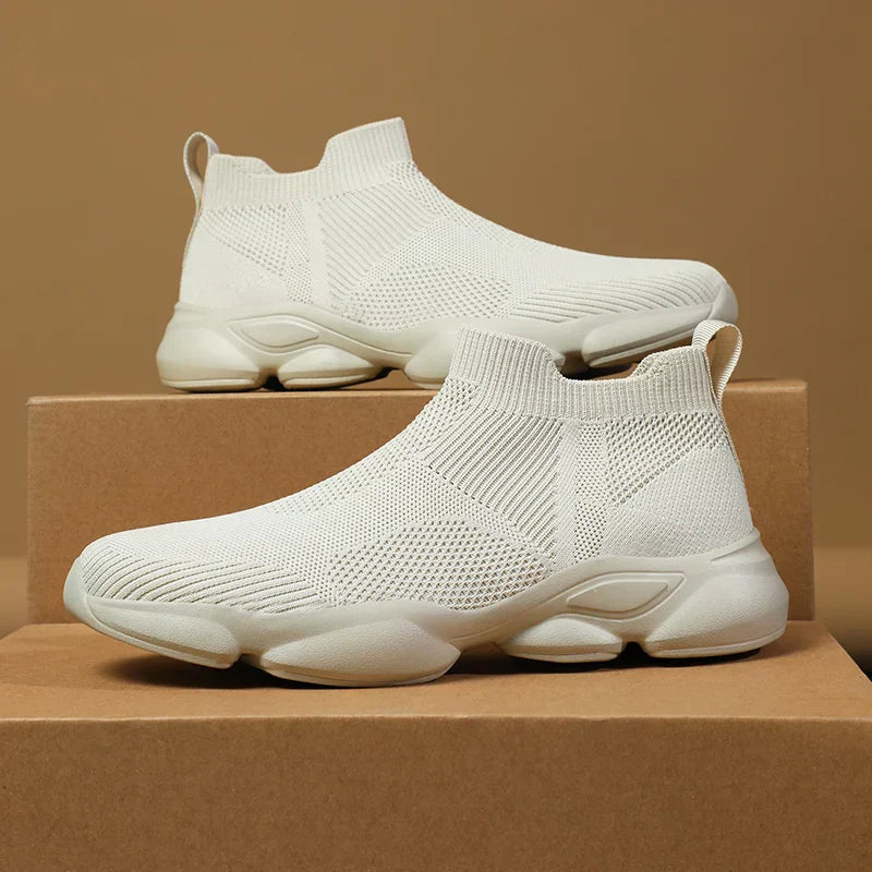 Sneakers da Uomo Stile Calza Tomaia in Maglia Suola Antiscivolo