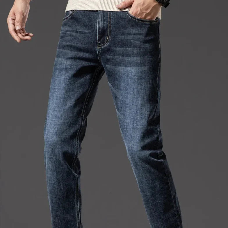 Jeans Slim Straight da Uomo Leggermente Elasticizzati