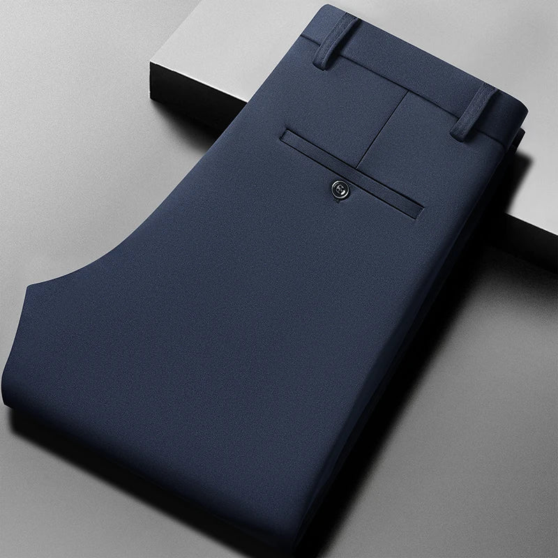 Pantaloni Stretch da Uomo con Vita Elasticizzata e Vestibilità Sartoriale