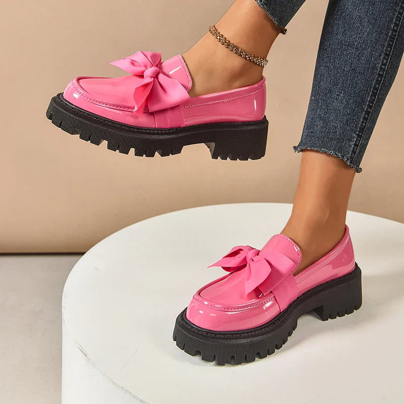 Scarpe Platform da Donna Fiocco a Farfalla Soletta Imbottita