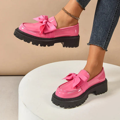Scarpe Platform da Donna Fiocco a Farfalla Soletta Imbottita