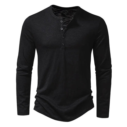 Maglia Henley da Uomo Slim Fit a Manica Lunga