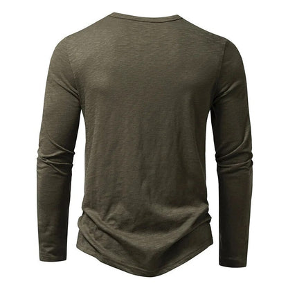 Maglia Henley da Uomo Slim Fit a Manica Lunga