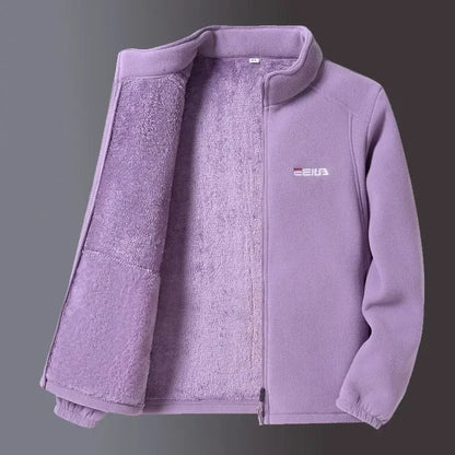 Chaqueta térmica de invierno para mujer con cremallera integral y caparazón cortaviento