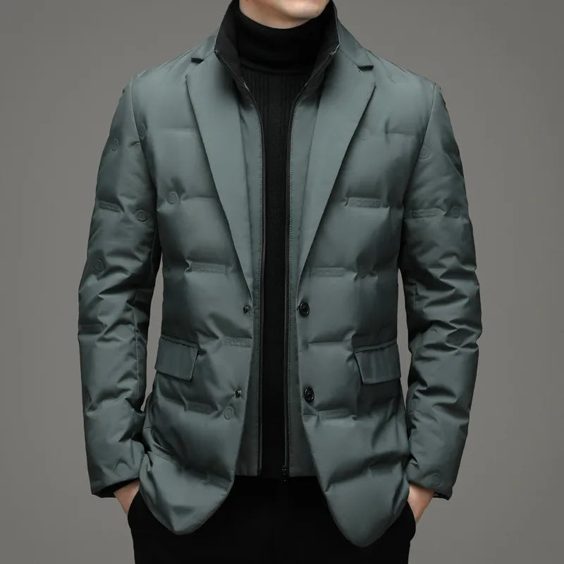 Giacca Antivento da Uomo con Zip e Design a Contrasto