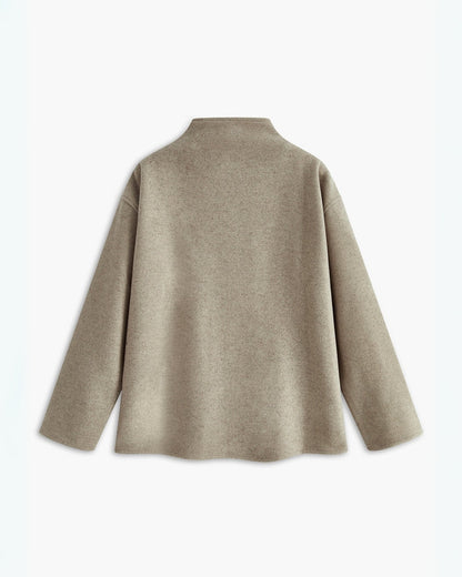 Cappotto Autunnale da Donna Oversize Lungo con Bottoni