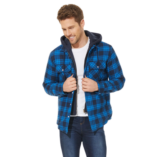 Giacca Autunnale da Uomo Impermeabile con Cerniera Intera e Cappuccio Regolabile