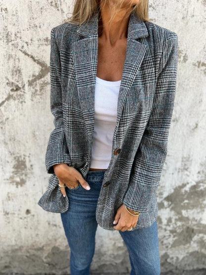 Blazer Elegante a Quadri per l'Inverno