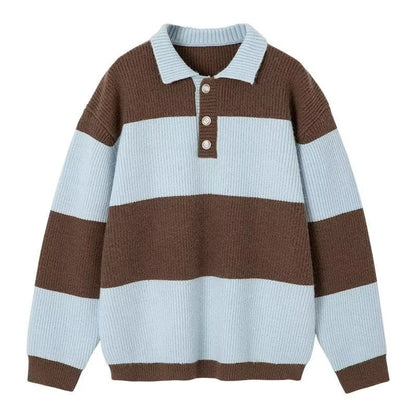 Maglione da Uomo a Righe Girocollo Maniche Lunghe