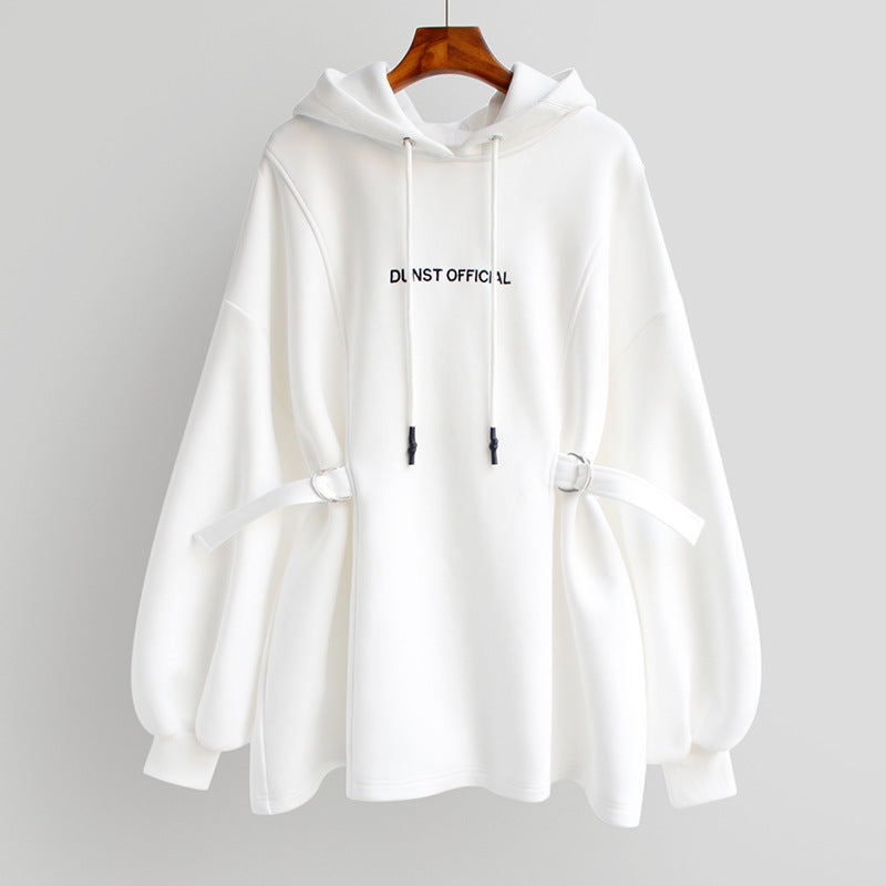 Felpa Pullover da Donna con Cappuccio, Ricamo e Vestibilità Ampia