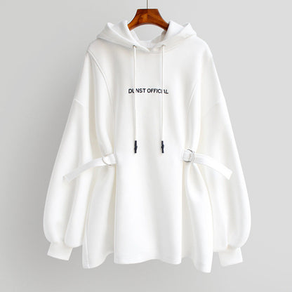 Felpa Pullover da Donna con Cappuccio, Ricamo e Vestibilità Ampia