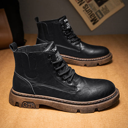 Martin efterårsstøvler til mænd med rund tå og snørelukning foran