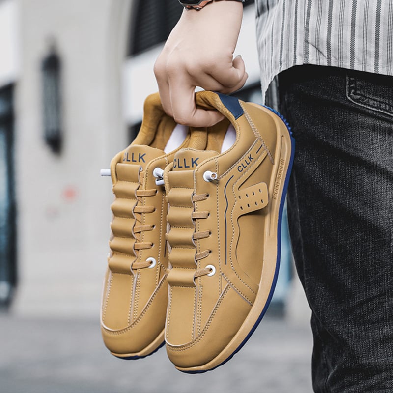 Herreskate-sko med snørebånd, flad sål og rund tå