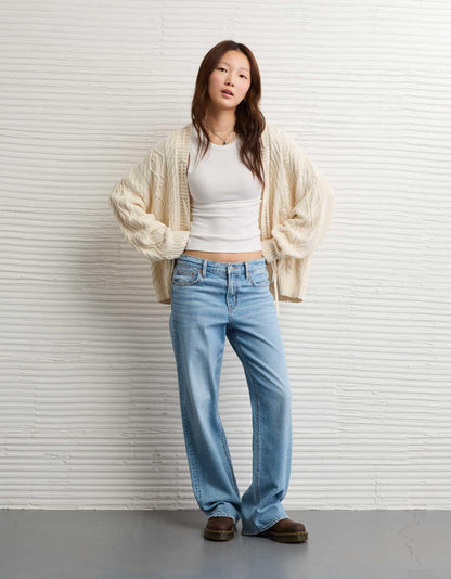 Cardigan da Donna a Treccia con Apertura Frontale e Orlo a Coste