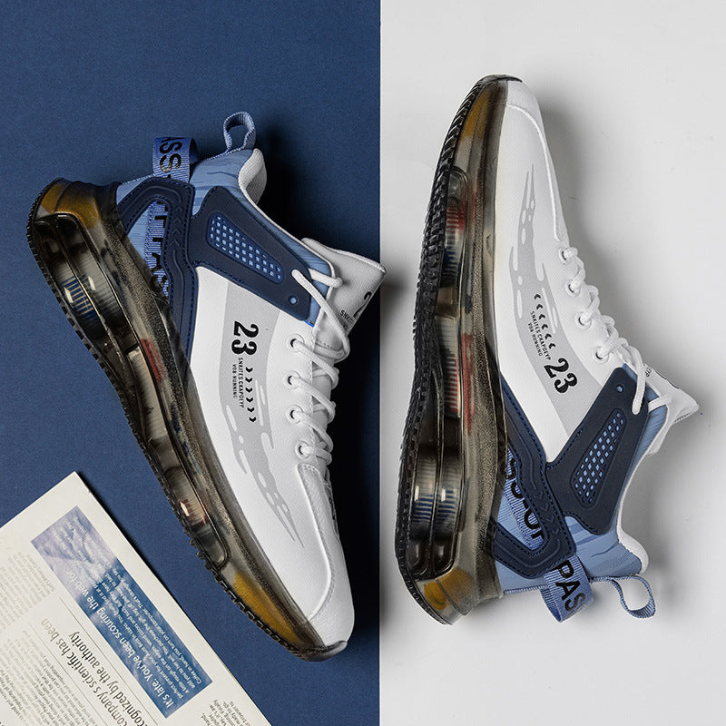 Zapatillas de running para hombre en malla transpirable con suela gruesa