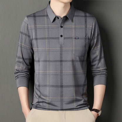 Polo da Uomo a Maniche Lunghe Slim Fit con Motivo a Righe