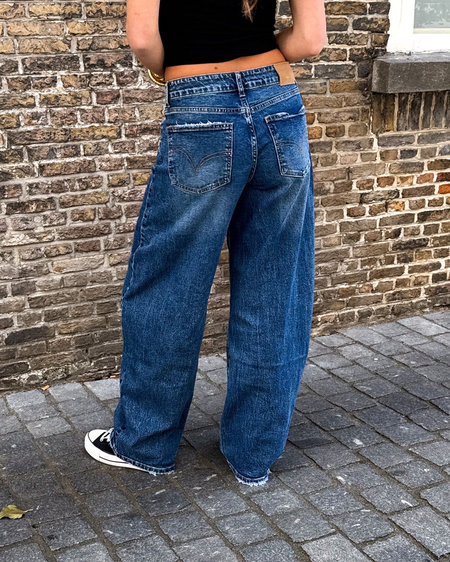 Jeans til kvinder med ballonpasform og vide ben