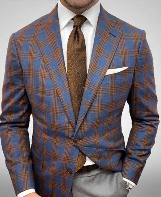 Blazer Slim Fit A Righe Con Collo Da Completo E Chiusura A Due Bottoni | Ideale Per Primavera E Autunno