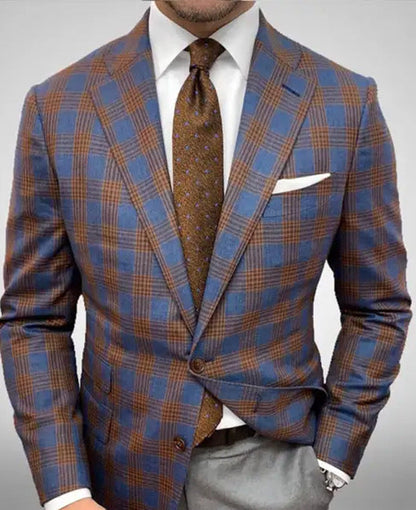 Blazer Slim Fit A Righe Con Collo Da Completo E Chiusura A Due Bottoni | Ideale Per Primavera E Autunno