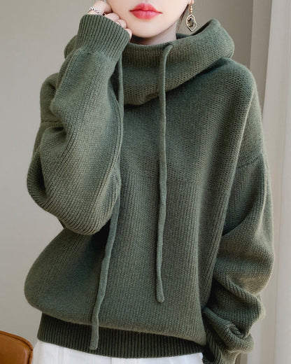 Maglione da Donna Pullover in Maglia con Colletto Peter Pan e Maniche Lunghe