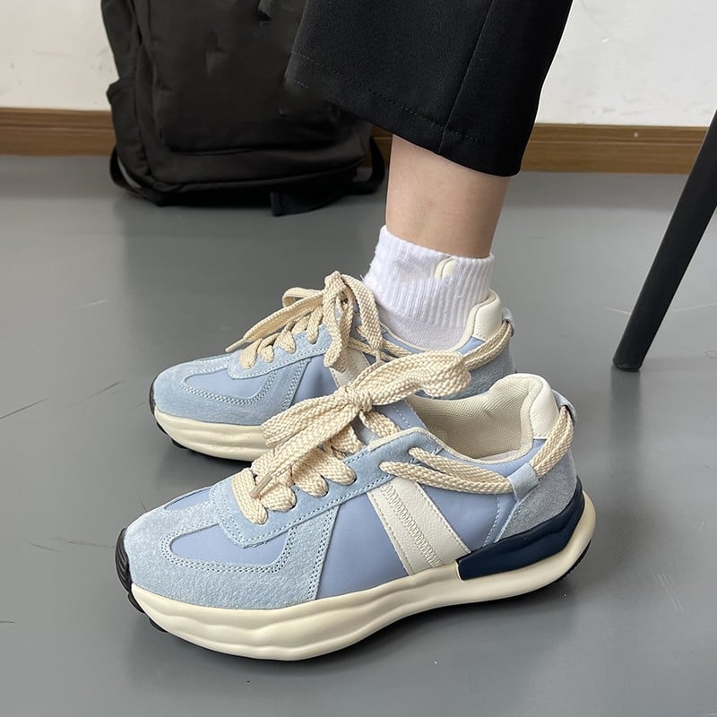 Zapatos deportivos para hombre con cordones, punta redonda y tacón bajo