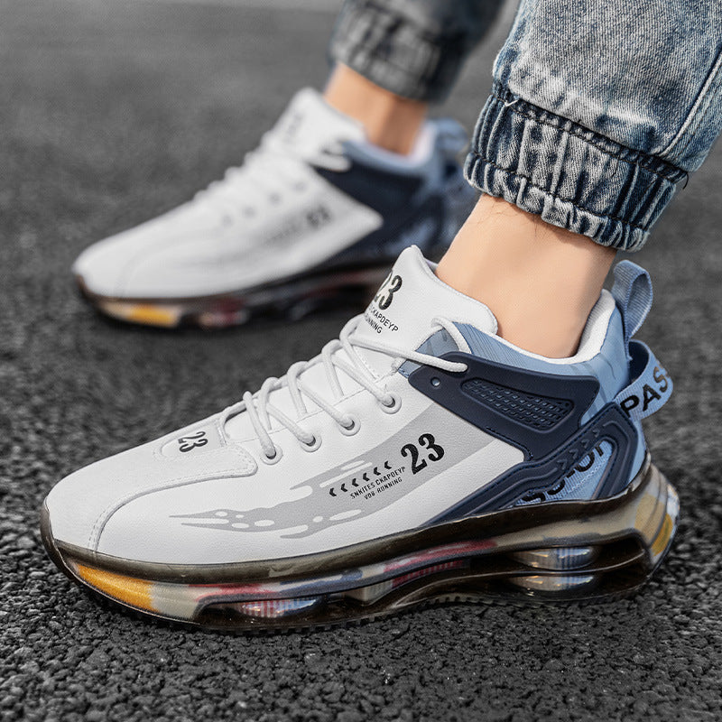 Zapatillas de running para hombre en malla transpirable con suela gruesa