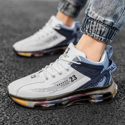 Zapatillas de running para hombre en malla transpirable con suela gruesa