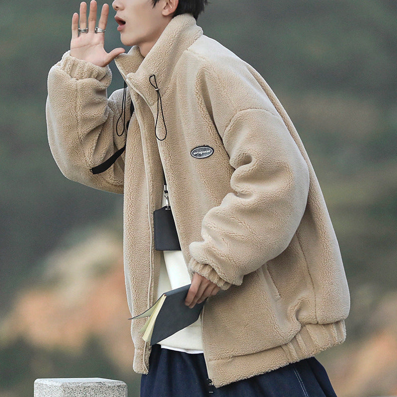 Vinterjakke til mænd med polstring, isolerende for og høj krave