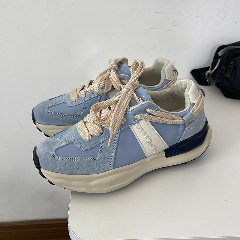 Zapatos deportivos para hombre con cordones, punta redonda y tacón bajo