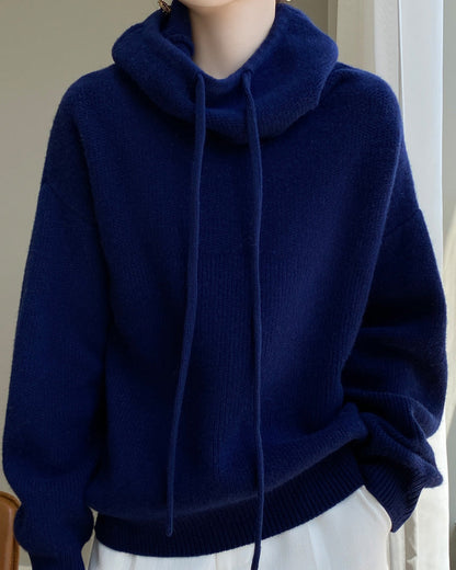 Maglione da Donna Pullover in Maglia con Colletto Peter Pan e Maniche Lunghe