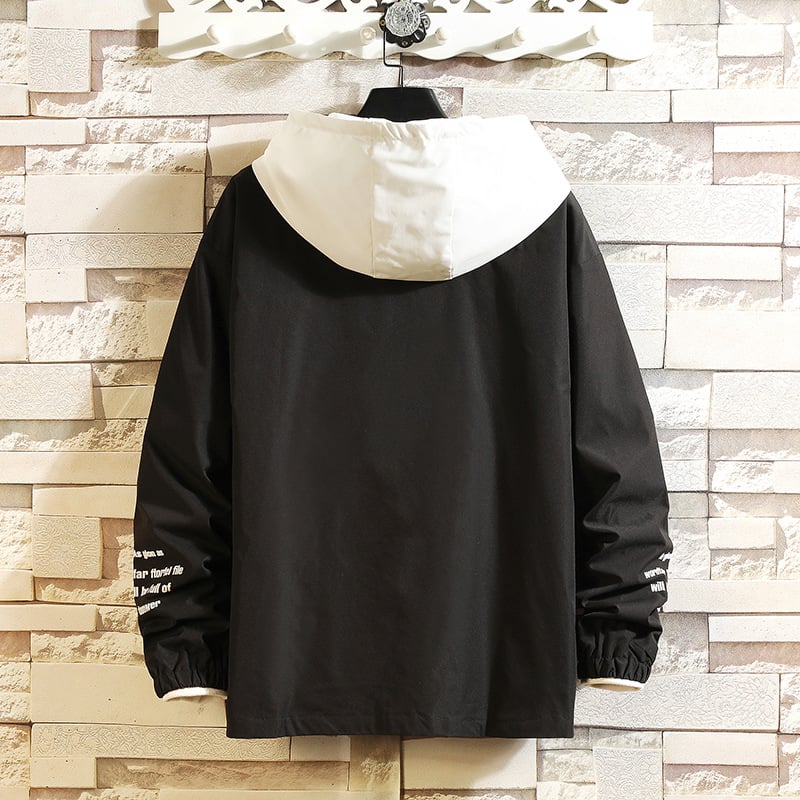 Herre hættetrøje til foråret med lynlåslukning