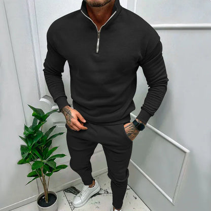 Set sportivo con giacca zip e pantaloni elasticizzati