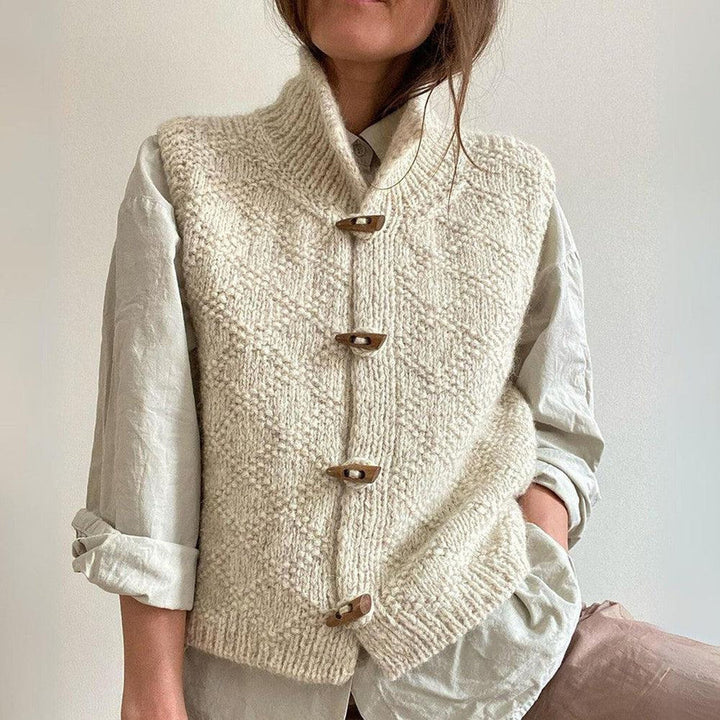 Sophia - Gilet Casual con Bottoni per Stile Formale Invernale
